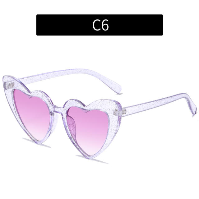 Y2K personality cute color heart shape sunglasses