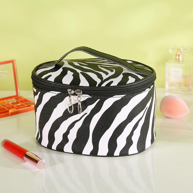 Vintage leopard zebra pattern wash bag cosmetic bag