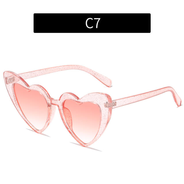 Y2K personality cute color heart shape sunglasses