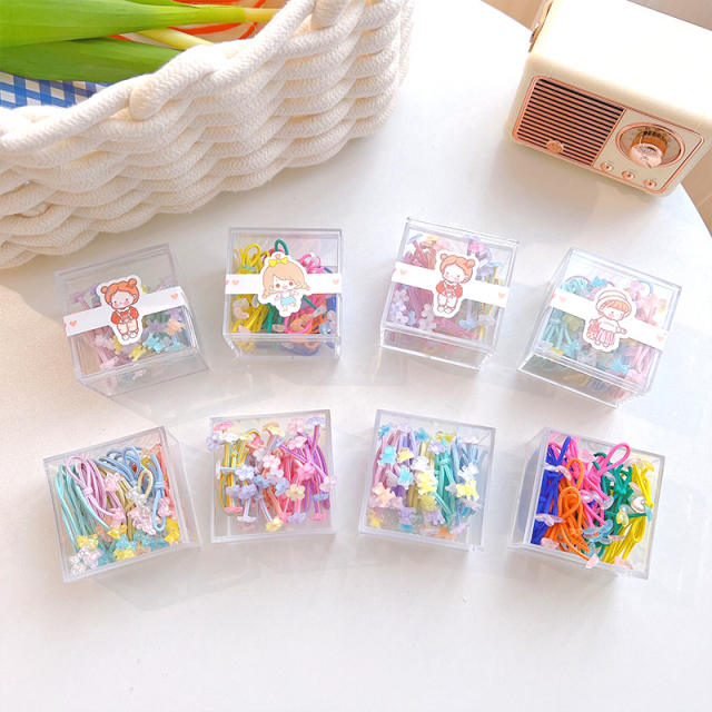 20pcs girls hair ties set with box