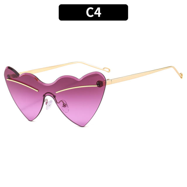 Unique heart shape rimless sunglasses unix