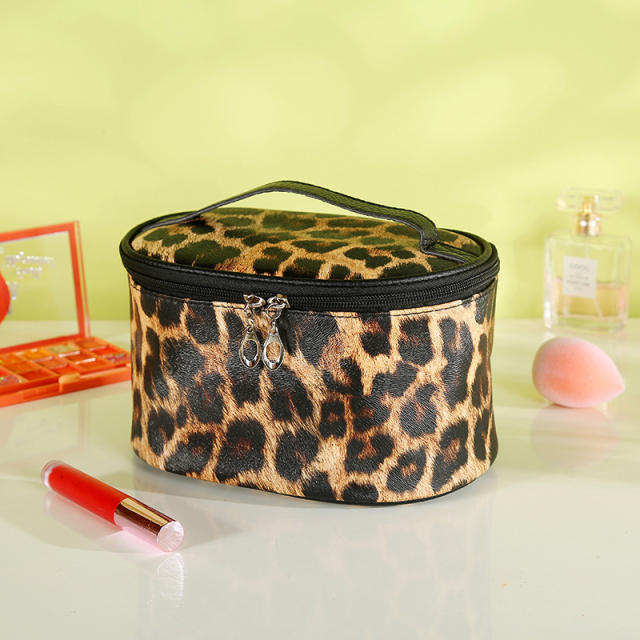 Vintage leopard zebra pattern wash bag cosmetic bag