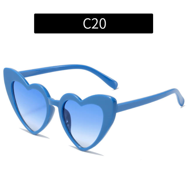 Y2K personality cute color heart shape sunglasses