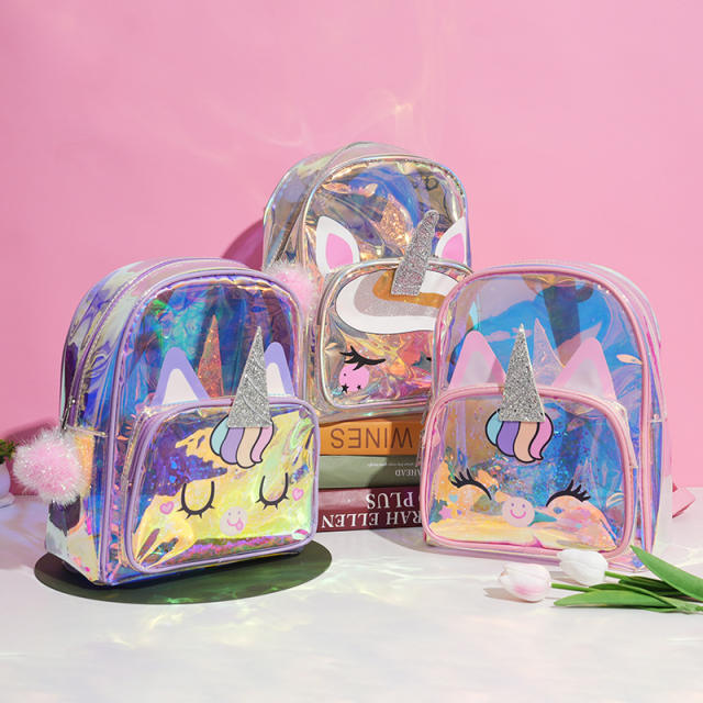 Cartoon kids unicorn laser backpack