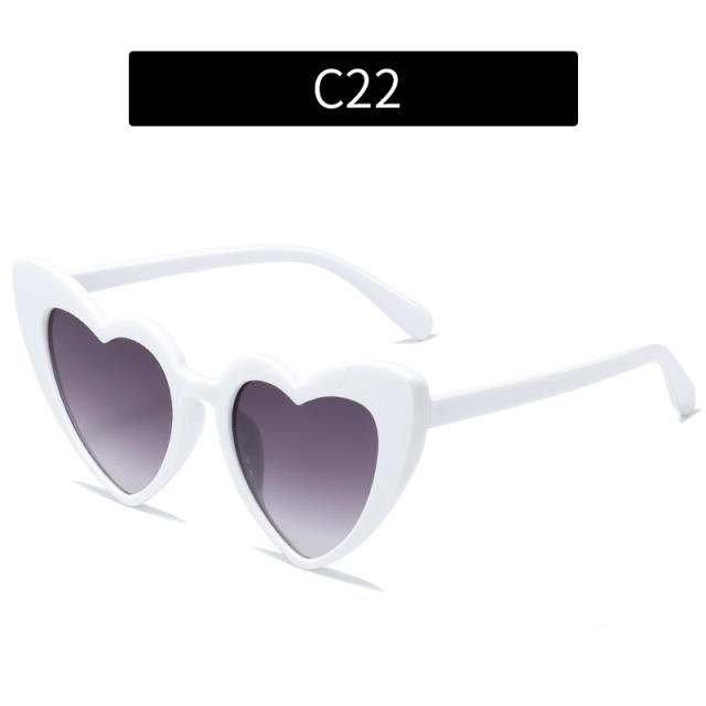 Y2K personality cute color heart shape sunglasses