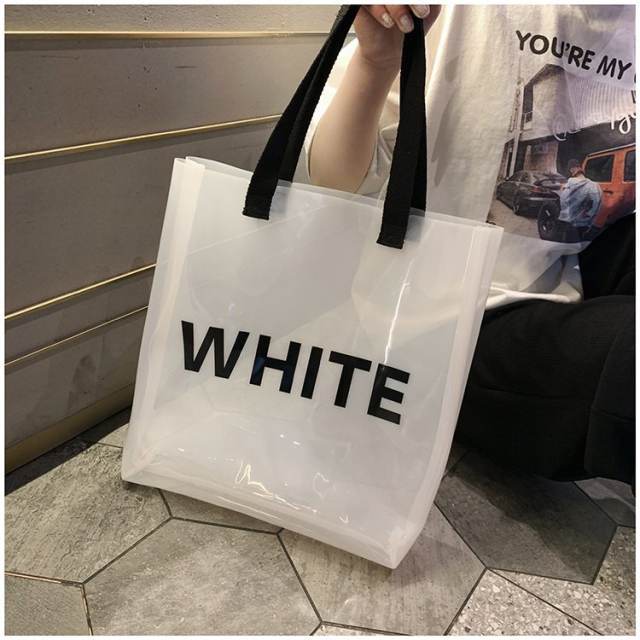 Candy color PVC clear tote bag