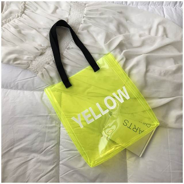 Candy color PVC clear tote bag