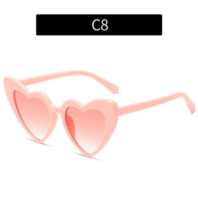 Y2K personality cute color heart shape sunglasses