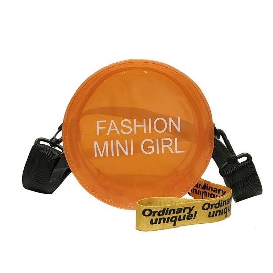 Korean fashion candy color PVC round shape crossbody bag