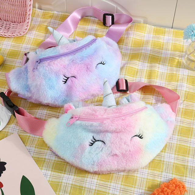 Cute fluffy unicorn girls funny pack waist bag