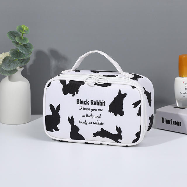 Casual cute rabbit pattern large storage wash bag cosmetic bag