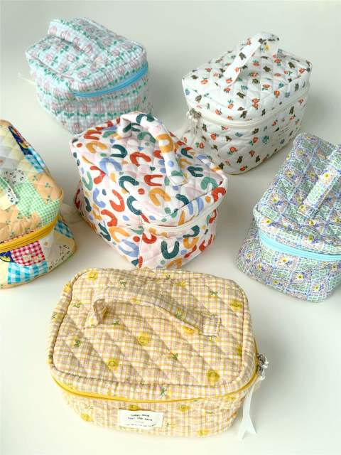 INS sweet pattern cotton large storage cosmetic bag