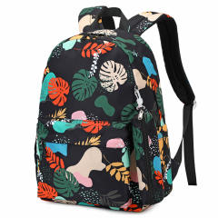 Floral pattern large storage lunch bag school backpack set