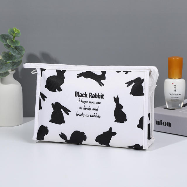 Casual cute rabbit pattern large storage wash bag cosmetic bag