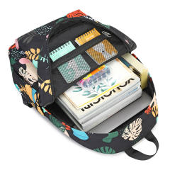 Floral pattern large storage lunch bag school backpack set