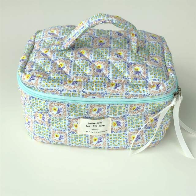 INS sweet pattern cotton large storage cosmetic bag