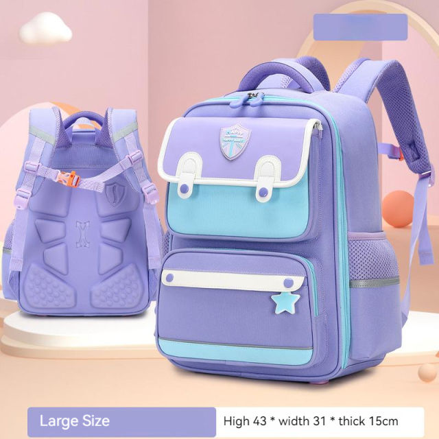 Korean fashion color matching school book bag backpack for boys girls
