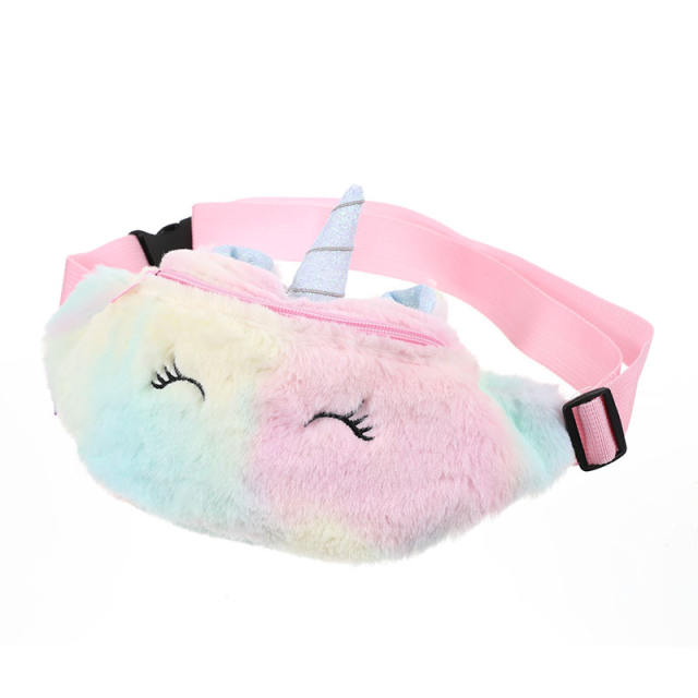 Cute fluffy unicorn girls funny pack waist bag