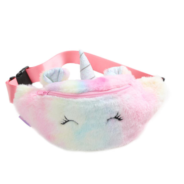 Cute fluffy unicorn girls funny pack waist bag