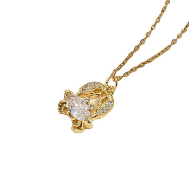 Ins Cute ocean animal holiday style copper pendant necklace