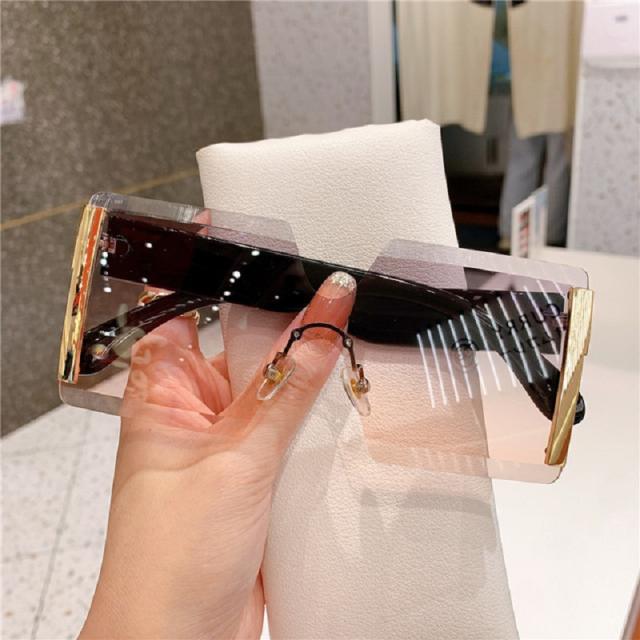 Vintage square shape rimless sunglasses