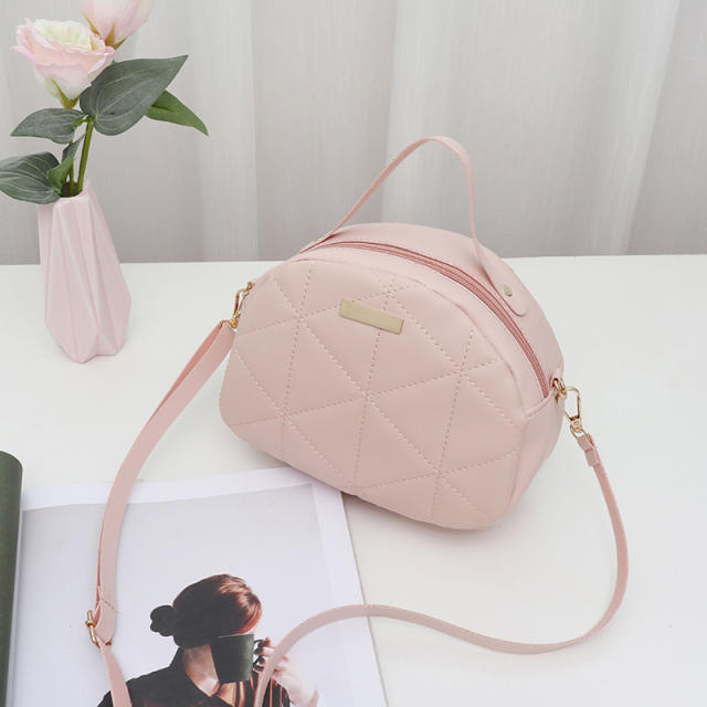 Sweet quilted pattern PU leather women handbag