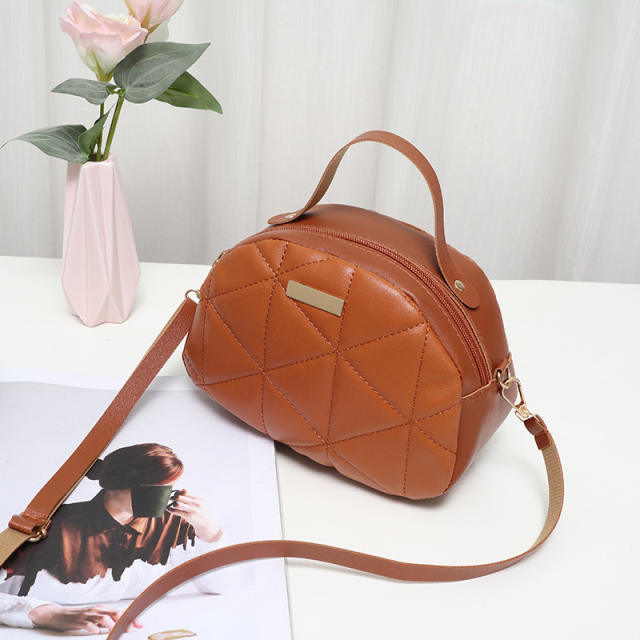 Sweet quilted pattern PU leather women handbag