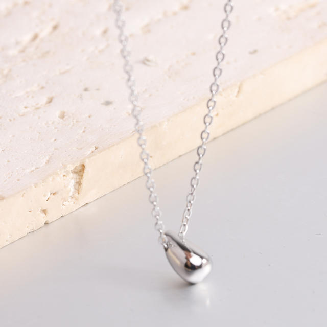 18KG dainty teardrop pendant stainless steel necklace