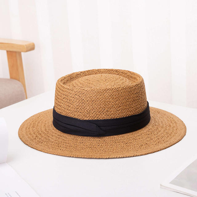 Summer boater hat straw hat