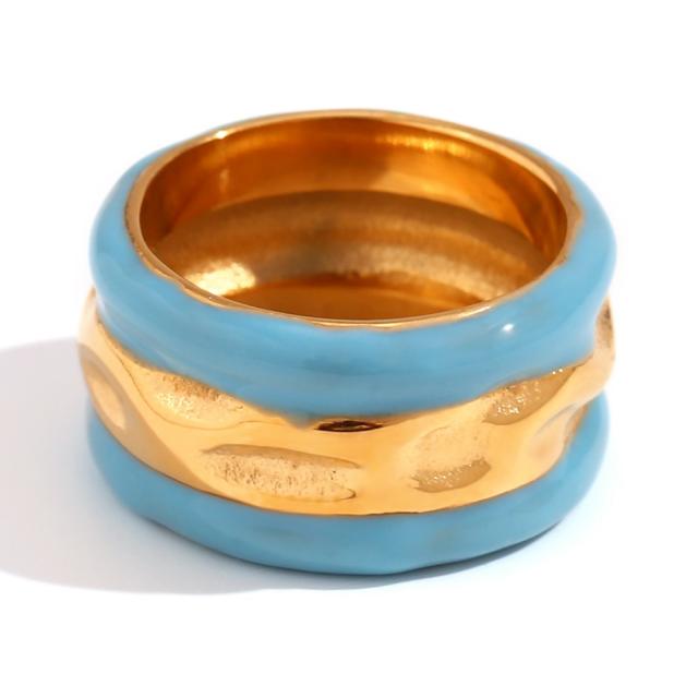 Hot sale color enamel stainless steel rings band