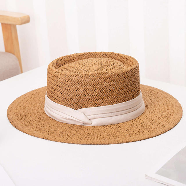 Summer boater hat straw hat
