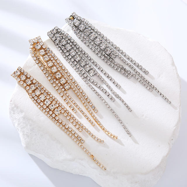 Delicate diamond tassel party wedding earrings