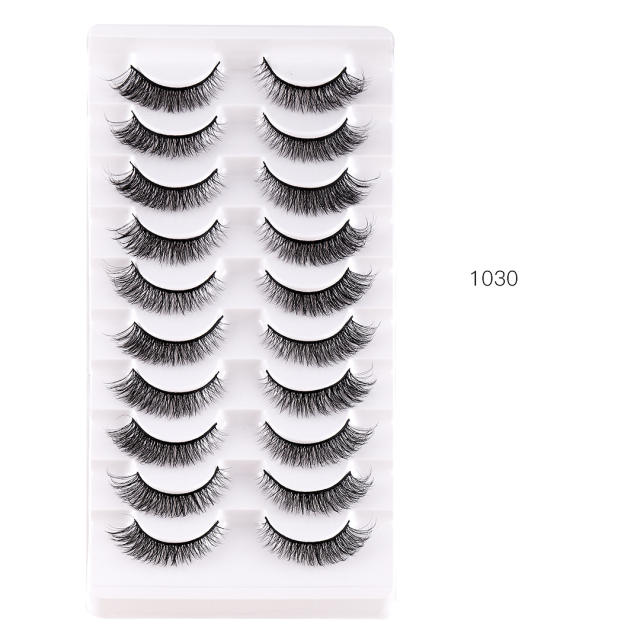 10 pair natural daily Artificial fiber eyelashes