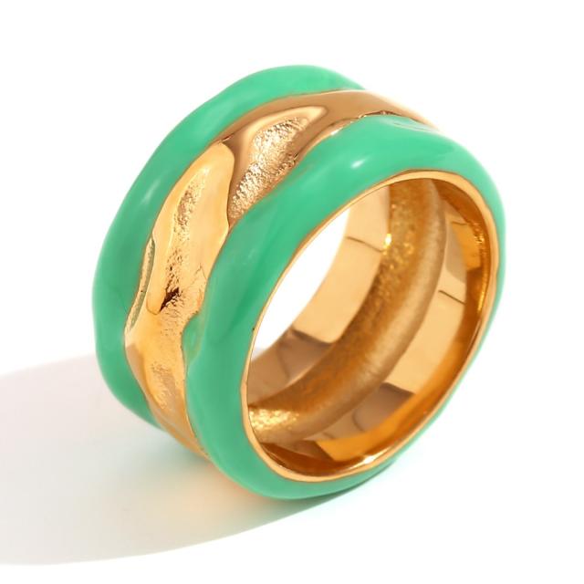 Hot sale color enamel stainless steel rings band