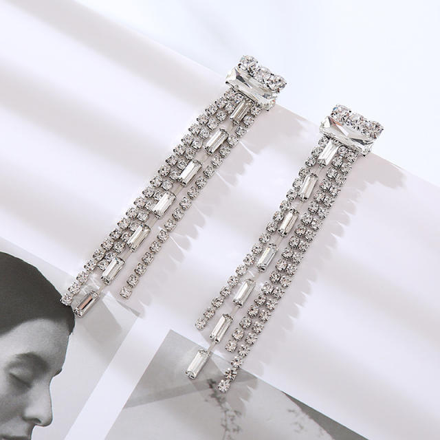 Delicate diamond tassel party wedding dangle earrings
