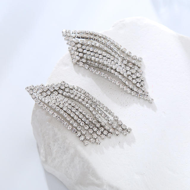 Delicate diamond tassel geometric shape party wedding earrings