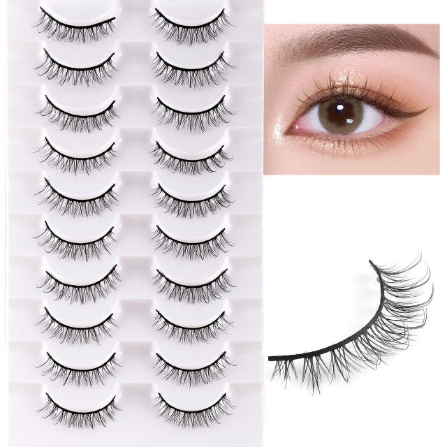 10 pair natural daily Artificial fiber eyelashes