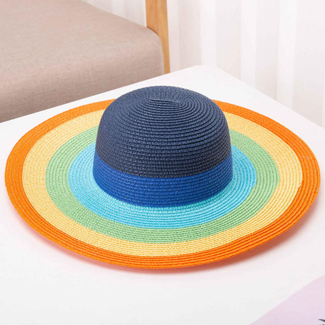 Colorful big brim summer hat