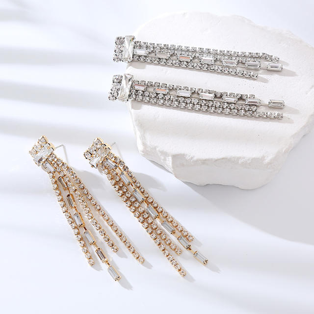 Delicate diamond tassel party wedding dangle earrings