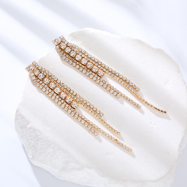 Delicate diamond tassel party wedding earrings