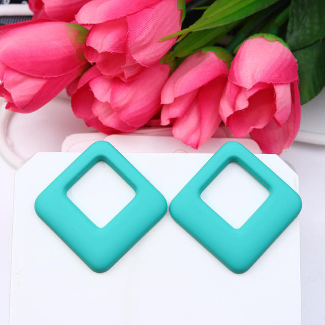 Summer candy color geometric shape acylic earrings