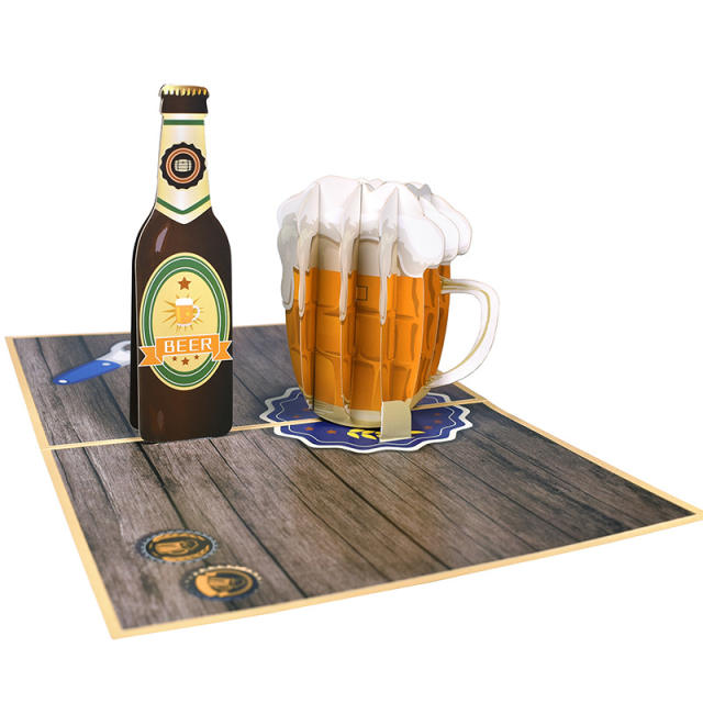 3D beer father's day post card greeting cards