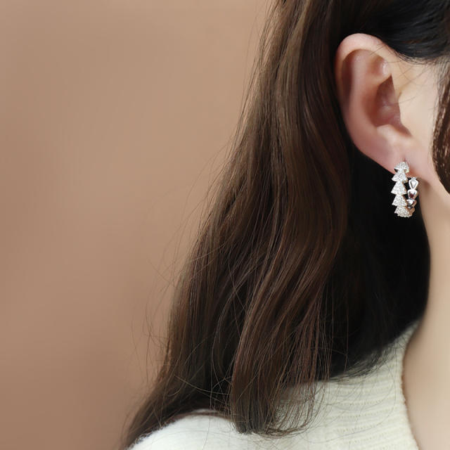 Chic diamond hoop earrings