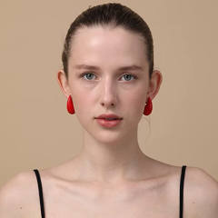 Chunky color enamel water drop stainless steel studs earrings