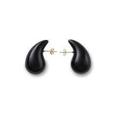 Chunky color enamel water drop stainless steel studs earrings