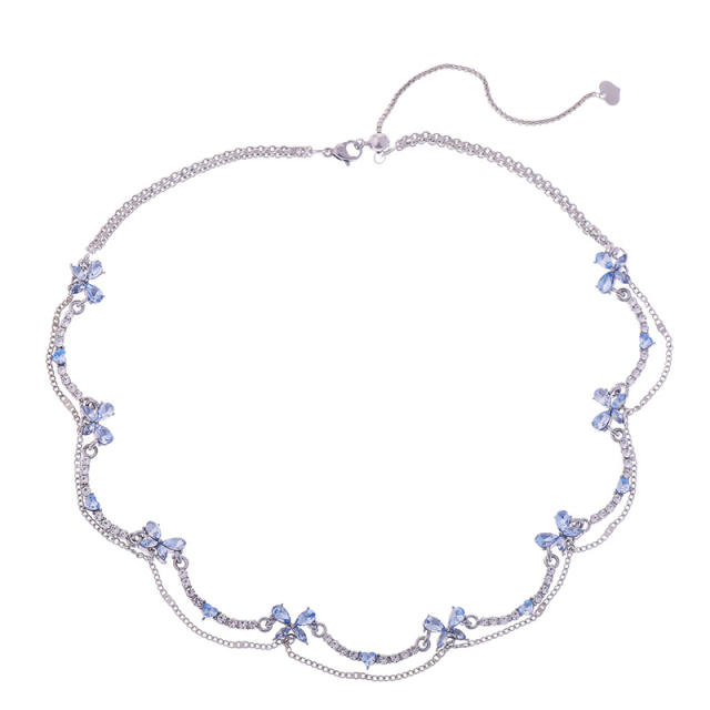 Y2K delicate diamond cubic zircon choker necklace