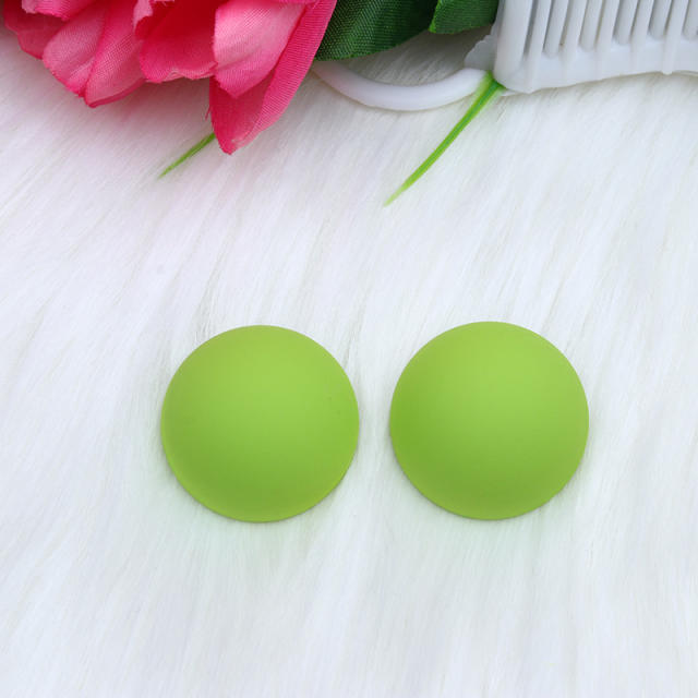 Candy color sweet semicircle acrylic studs earrings