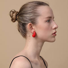 Chunky color enamel water drop stainless steel studs earrings