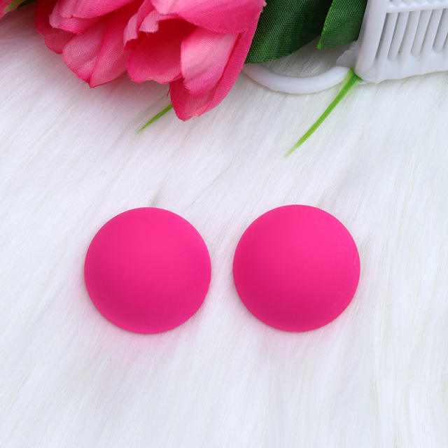 Candy color sweet semicircle acrylic studs earrings