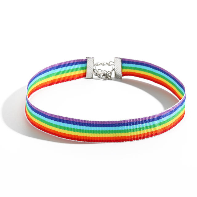 Rainbow series necklace choker